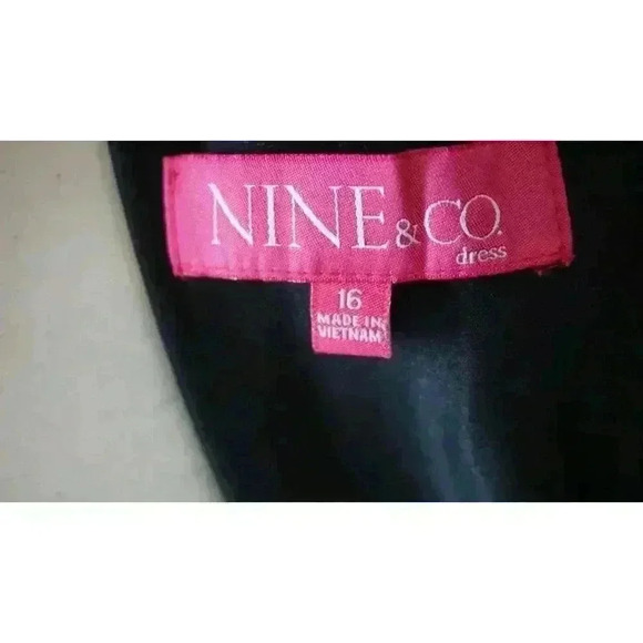 Nine & Co. Dress Black/White, Pink Jersey Swing Dress, Size 16 - Picture 10 of 14